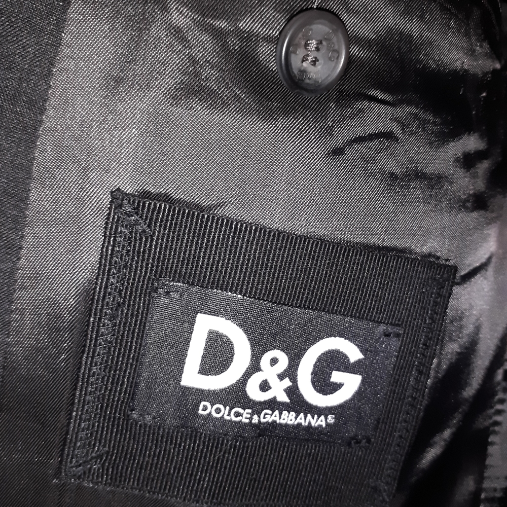 D&G Dolce & Gabbana Mens 40R PURE WOOL Luxury Peak Lapel Suit Jacket- Gray